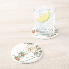 Vintage Mohnblumen-Blume Untersetzer