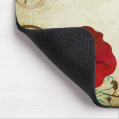 Vintage Mohnblumen Mousepad (Ecke)