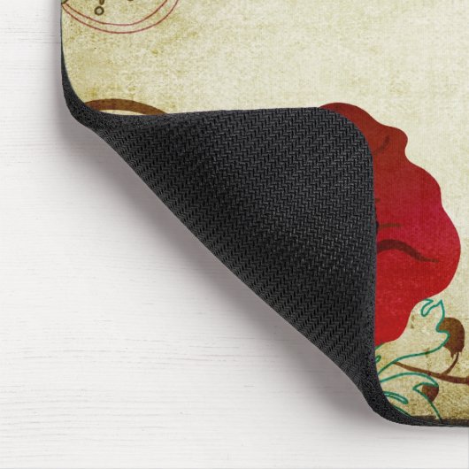 Vintage Mohnblumen Mousepad (Ecke)