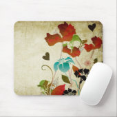 Vintage Mohnblumen Mousepad (Mit Mouse)