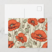 Vintage Mohnblumen Postkarte (Vorne/Hinten)