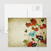 Vintage Mohnblumen-Postkarte Postkarte (Vorne/Hinten)