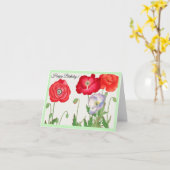 Vintage Mohnblüte, Blume Karte (Gelbe Blume)