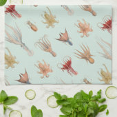 Vintage Mollusken (blau) Geschirrtuch (Gefaltet)