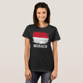 Vintage Monaco-Flagge T-Shirt (Vorne ganz)