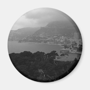 Vintage-Monaco-Monte-Carlo-Küstenansicht-Uhr Magnet