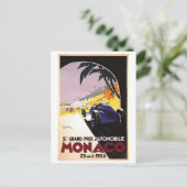 Vintage Monaco - Postkarte (Stehend Vorderseite)