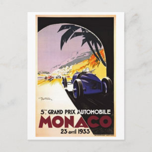 Vintage Monaco - Postkarte