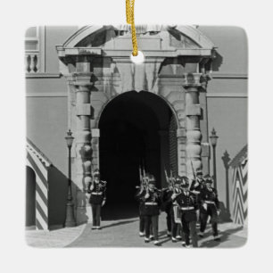 Vintage Monaco Principality princely palace Keramikornament