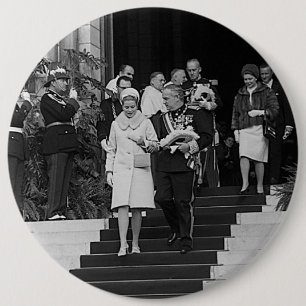 Vintage Monaco Prinz Albert und Prinzessin Grace Button