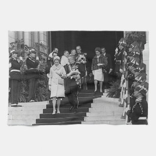 Vintage Monaco Prinz Albert und Prinzessin Grace Geschirrtuch