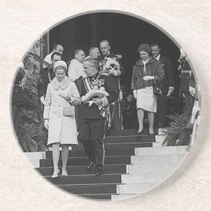 Vintage Monaco Prinz Albert und Prinzessin Grace Getränkeuntersetzer