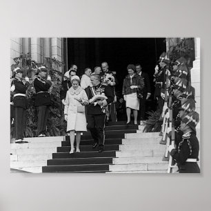 Vintage Monaco Prinz Albert und Prinzessin Grace Poster