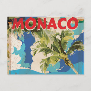 VINTAGE MONACO RENNEN REISEPLAKAT POSTKARTE