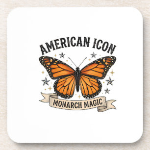 Vintage Monarch Schmetterling Amerikanisches Icon  Getränkeuntersetzer