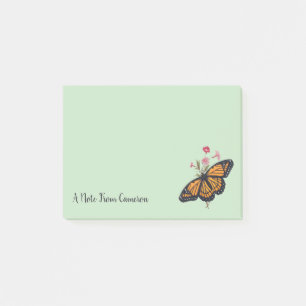 Vintage Monarch-Schmetterling Orange Grün Wildtier Post-it Klebezettel