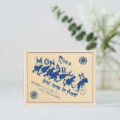 Vintage Monarchradwerbung Postkarte (Stehend Vorderseite)