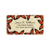 Vintage Monarchschmetterlingsgrenze Adressaufkleber (Vorne)