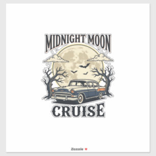 Vintage Mond Auto Gothic Klassiker Halloween Dekor Aufkleber