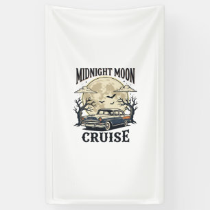 Vintage Mond Auto Gothic Klassiker Halloween Dekor Banner