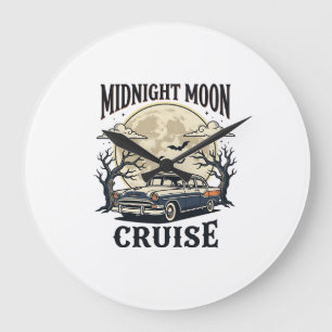 Vintage Mond Auto Gothic Klassiker Halloween Dekor Große Wanduhr