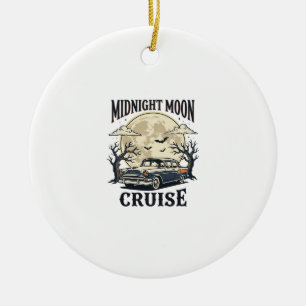 Vintage Mond Auto Gothic Klassiker Halloween Dekor Keramik Ornament