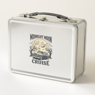 Vintage Mond Auto Gothic Klassiker Halloween Dekor Metall Brotdose