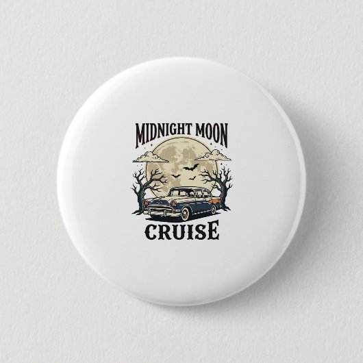 Vintage Mond Auto Gothic Klassiker Halloween Des Button (Vorderseite)