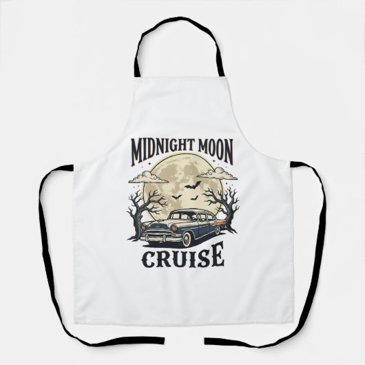 Vintage Mond Auto Gothic Klassiker Halloween Des Schürze (Vorderseite)