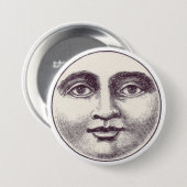 Vintage Mond Gesicht Knopf Button (Vorne & Hinten)
