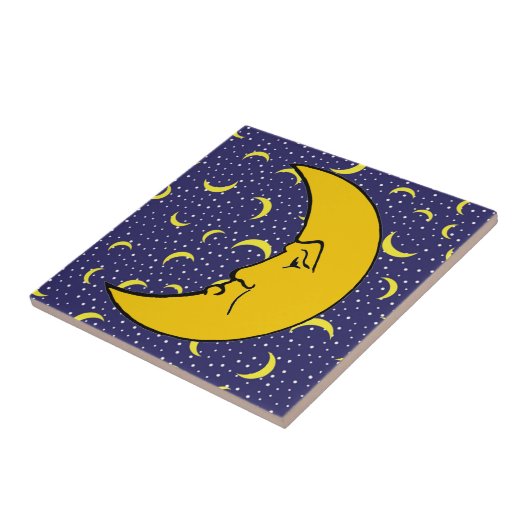 Vintage Mond-Keramik Fliese (Seite)