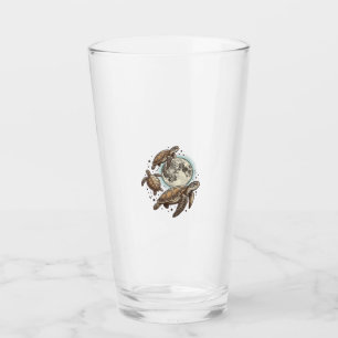Vintage-Mond-Meeres-Schildkröten-Gravur-Shirt-Desi Glas