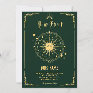 Vintage-Mond-Sonne-Boho-Kunstsymbol Einladung