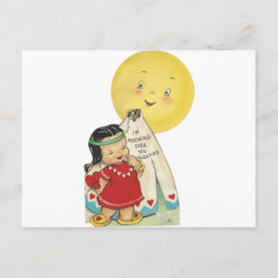 Vintage-"Mond über dir"-Valentinstag Feiertagspostkarte