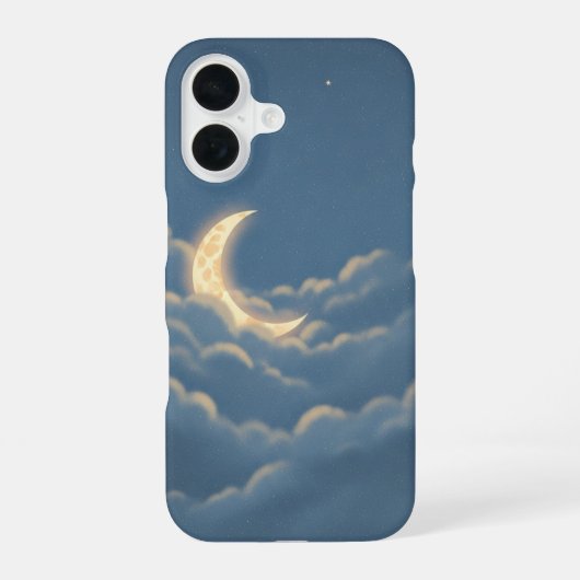Vintage Mond zwischen den Wolken iPhone 16 Hülle (Rückseite)
