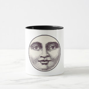 Vintage-Mondgesicht Tasse