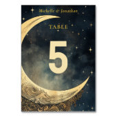 Vintage Mondhochzeit und Himmelshochzeit Tischnummer (Vorderseite)