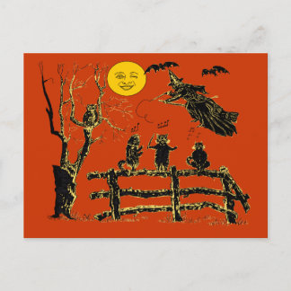 Vintage Mondhupe und singende Katzen Postkarte