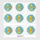 Vintage Mondkleber | Dekor Aufkleber (Blatt)