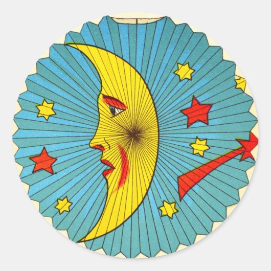 Vintage Mondkleber - Set für Celestie-Kunsthandwer Runder Aufkleber (Vorderseite)