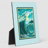 Vintage Mondkunst über einem Sturmmeer mit Zitat Fotoplatte (Seite)