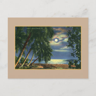 Vintage-Mondlicht Strandansicht Miami Beach Postkarte