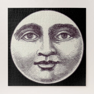 Vintage-Mondmann-Vollmond-Gesicht Puzzle