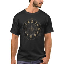 Vintage-Mondphasen-Kompass-Himmelsshirt