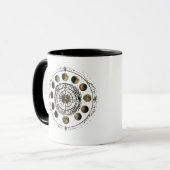 Vintage-Mondphasen-Kompass-Kaffeetasse Tasse (Vorderseite Links)