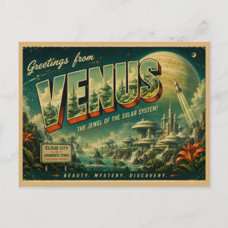 Vintage-Mondraum-Reise-Kunst Postkarte
