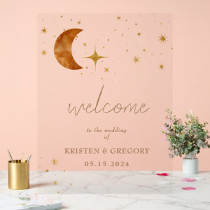 Vintage Mondstars Hochzeit Acrylschild