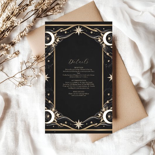 Vintage Mondstars Hochzeit Begleitkarte