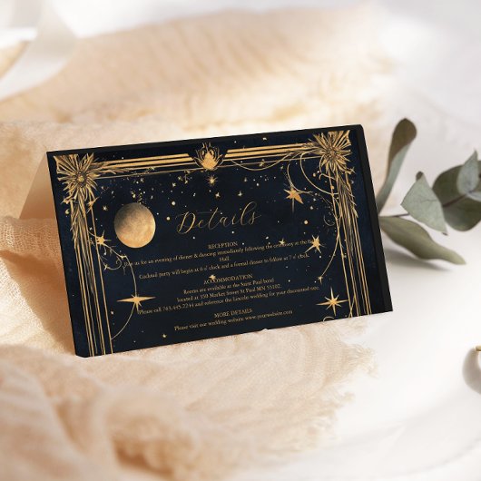 Vintage Mondstars Hochzeit Begleitkarte