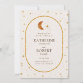 Vintage Mondstars Hochzeit Einladung (Vorderseite)